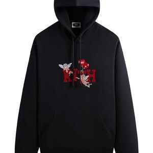 Kith Black Hoodie with Red and Gray Details